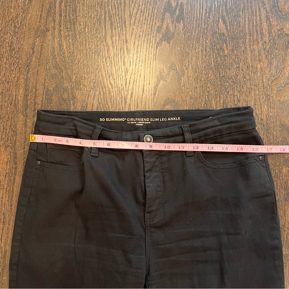 Chico's Black So Slimming Girlfriend Slim Leg Jeans Size 4 - Picture 5 of 9
